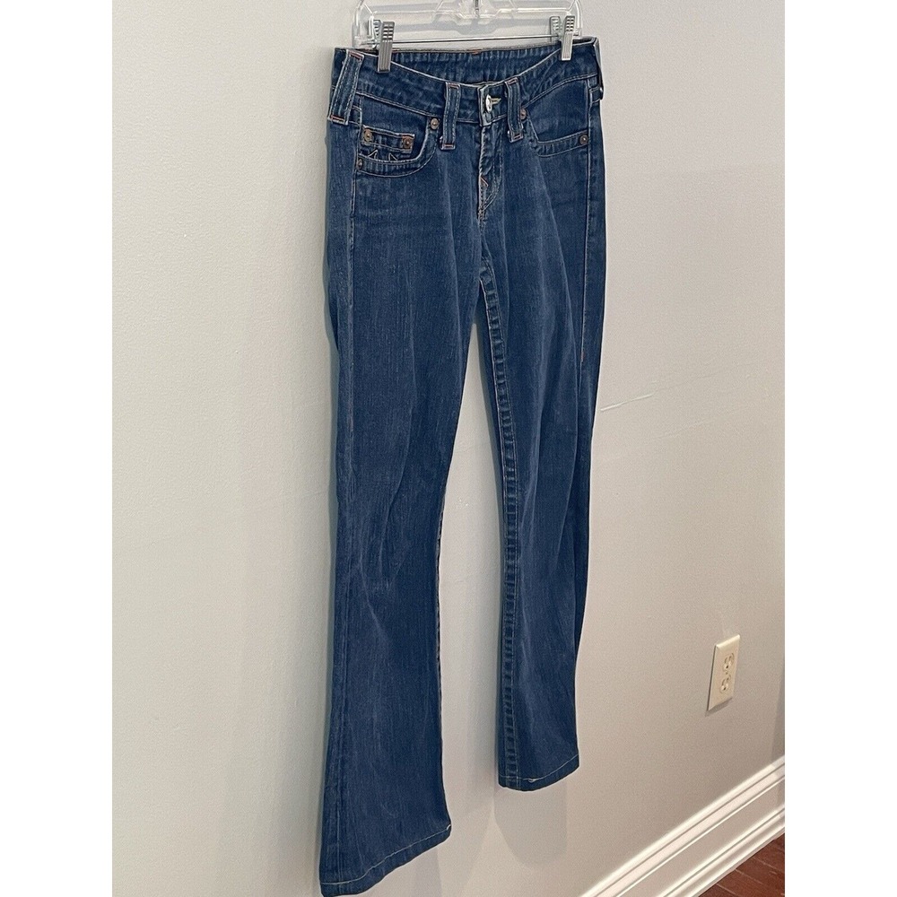 Vintage True Religion Bobby jeans Denim 28 Bootcut USA Ultra Low Rise Distressed - Picture 3 of 10